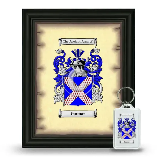 Gunnar Framed Coat of Arms and Keychain - Black