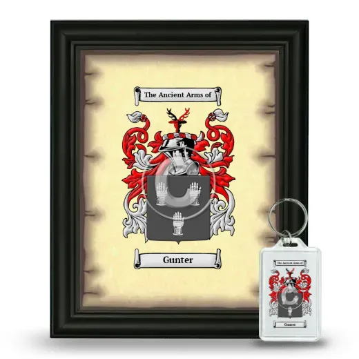 Gunter Framed Coat of Arms and Keychain - Black