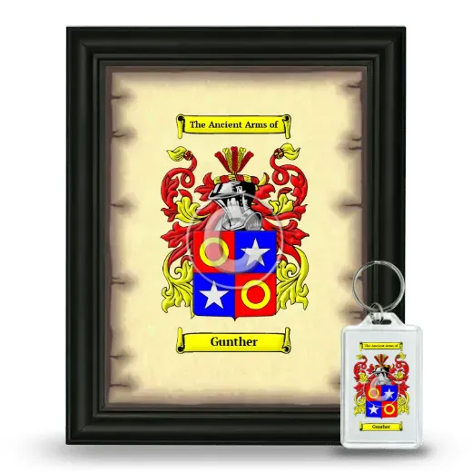 Gunther Framed Coat of Arms and Keychain - Black