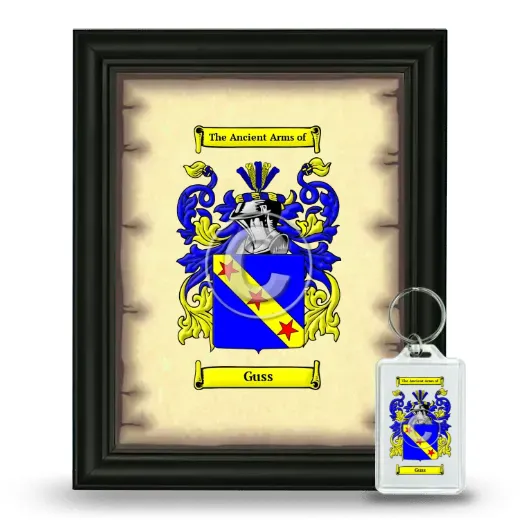 Guss Framed Coat of Arms and Keychain - Black