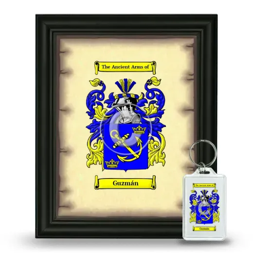 Guzmán Framed Coat of Arms and Keychain - Black