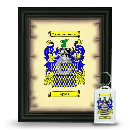 Gynes Framed Coat of Arms and Keychain - Black