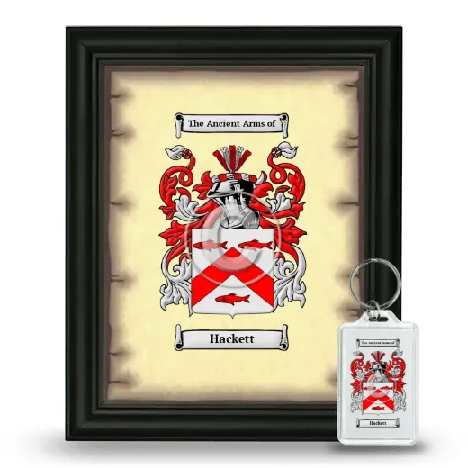 Hackett Framed Coat of Arms and Keychain - Black