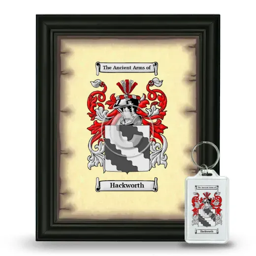 Hackworth Framed Coat of Arms and Keychain - Black