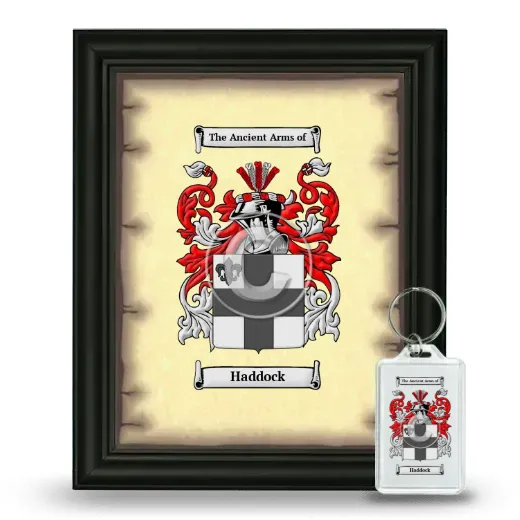 Haddock Framed Coat of Arms and Keychain - Black