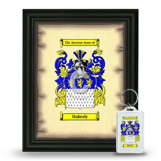 Hakesly Framed Coat of Arms and Keychain - Black