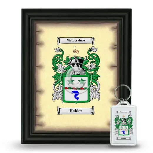Halder Framed Coat of Arms and Keychain - Black