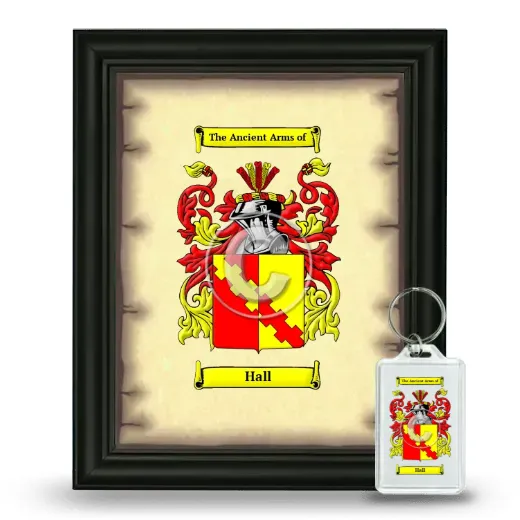 Hall Framed Coat of Arms and Keychain - Black