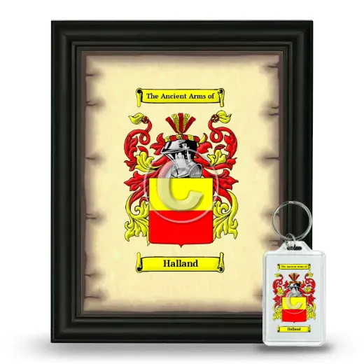 Halland Framed Coat of Arms and Keychain - Black