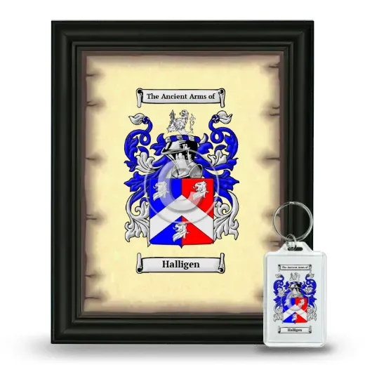 Halligen Framed Coat of Arms and Keychain - Black