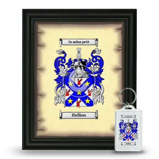 Hallion Framed Coat of Arms and Keychain - Black
