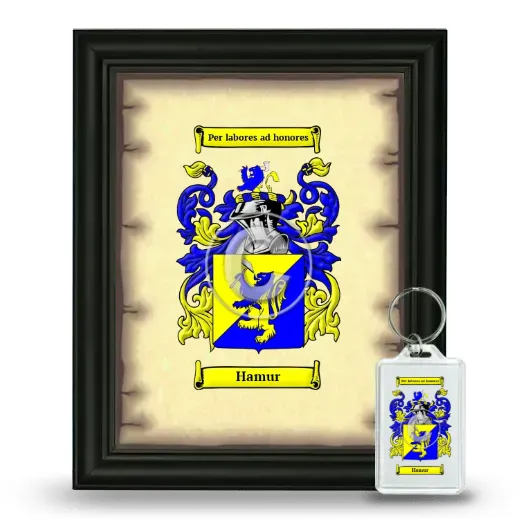 Hamur Framed Coat of Arms and Keychain - Black