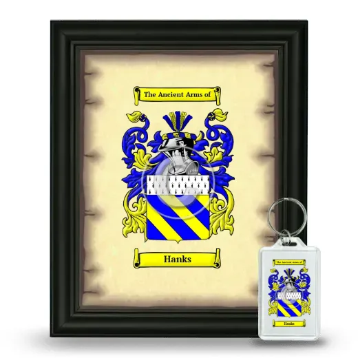 Hanks Framed Coat of Arms and Keychain - Black