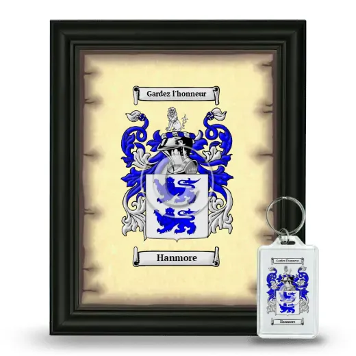 Hanmore Framed Coat of Arms and Keychain - Black