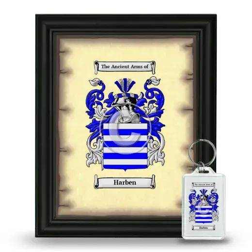 Harben Framed Coat of Arms and Keychain - Black