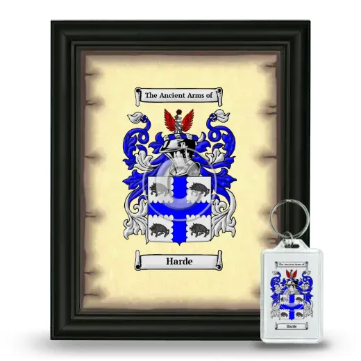 Harde Framed Coat of Arms and Keychain - Black