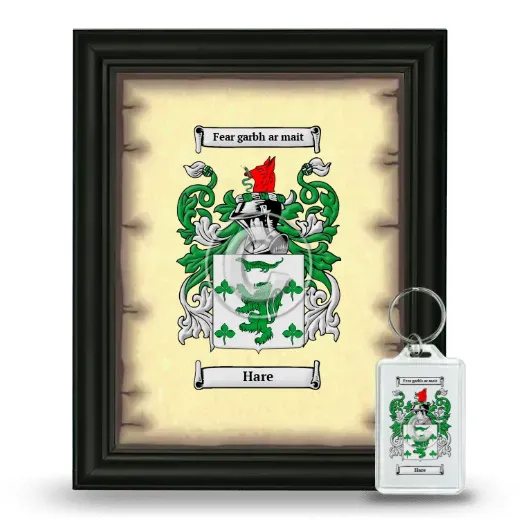 Hare Framed Coat of Arms and Keychain - Black