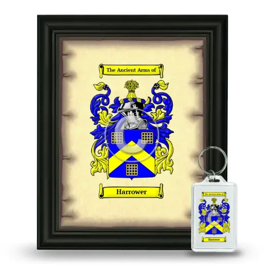 Harrower Framed Coat of Arms and Keychain - Black
