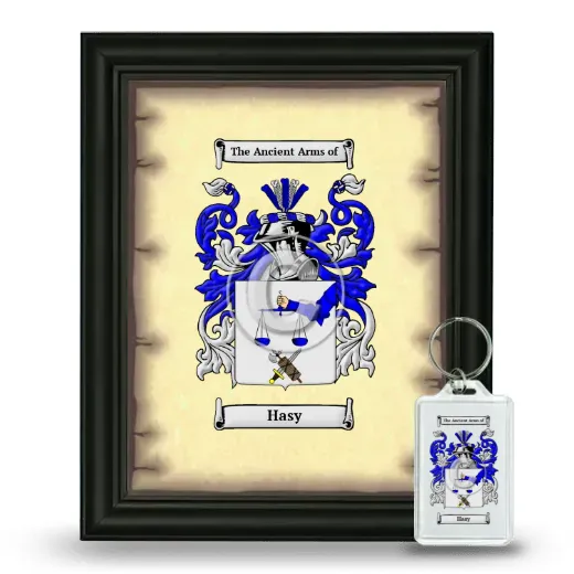 Hasy Framed Coat of Arms and Keychain - Black