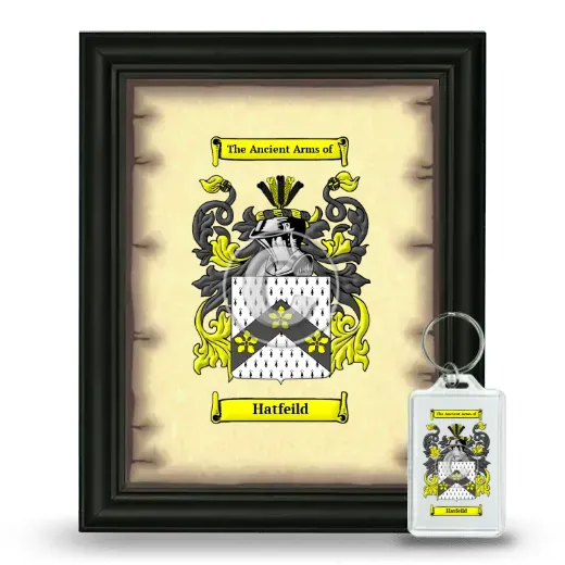 Hatfeild Framed Coat of Arms and Keychain - Black