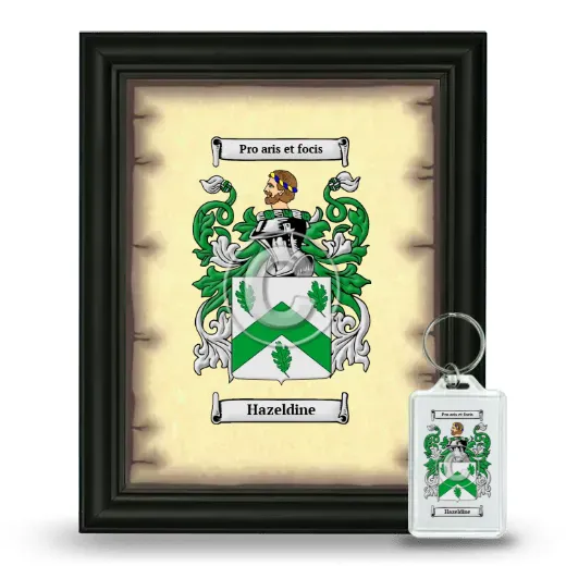 Hazeldine Framed Coat of Arms and Keychain - Black