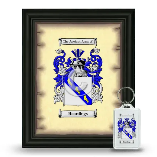 Heardings Framed Coat of Arms and Keychain - Black