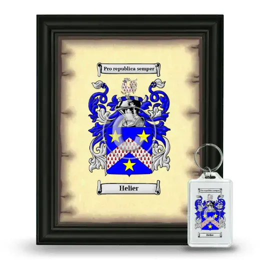 Helier Framed Coat of Arms and Keychain - Black