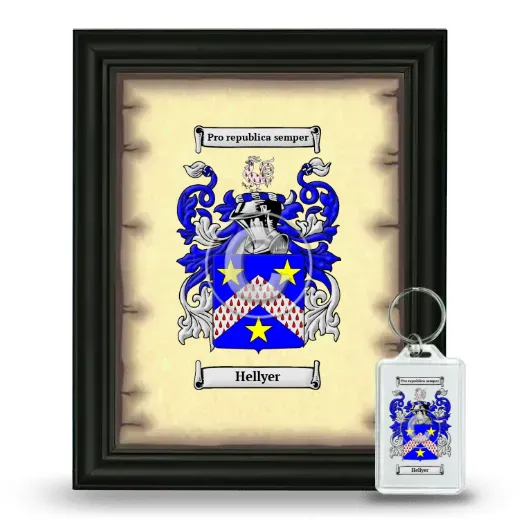 Hellyer Framed Coat of Arms and Keychain - Black