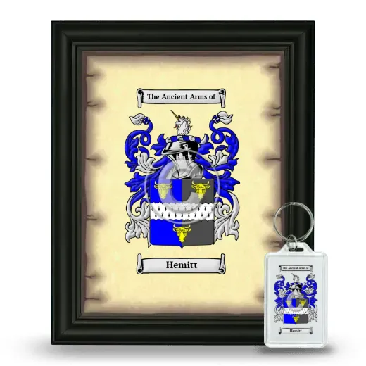 Hemitt Framed Coat of Arms and Keychain - Black