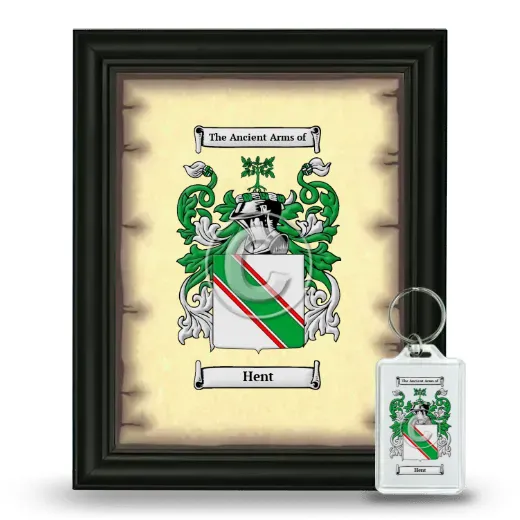 Hent Framed Coat of Arms and Keychain - Black
