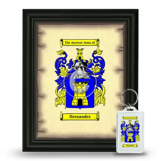 Hernandez Framed Coat of Arms and Keychain - Black