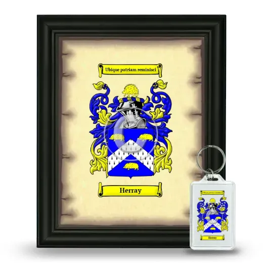 Herray Framed Coat of Arms and Keychain - Black