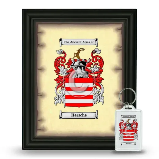 Hersche Framed Coat of Arms and Keychain - Black