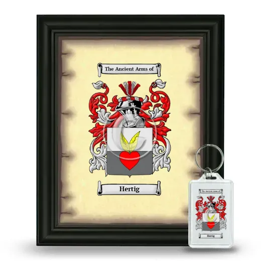 Hertig Framed Coat of Arms and Keychain - Black