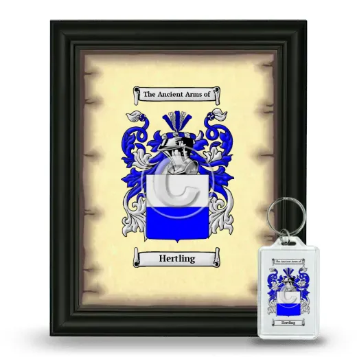 Hertling Framed Coat of Arms and Keychain - Black