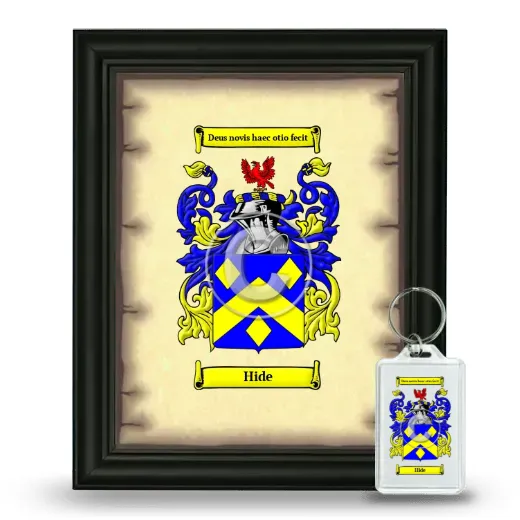 Hide Framed Coat of Arms and Keychain - Black
