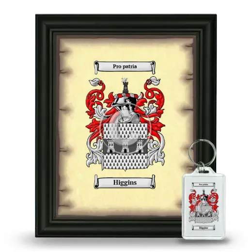 Higgins Framed Coat of Arms and Keychain - Black