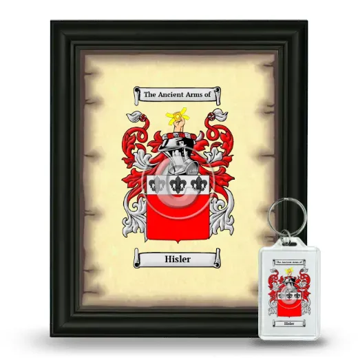 Hisler Framed Coat of Arms and Keychain - Black