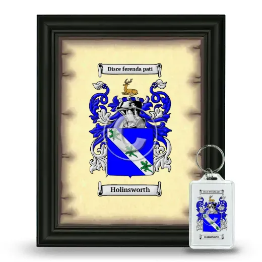 Holinsworth Framed Coat of Arms and Keychain - Black