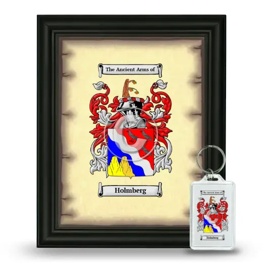 Holmberg Framed Coat of Arms and Keychain - Black