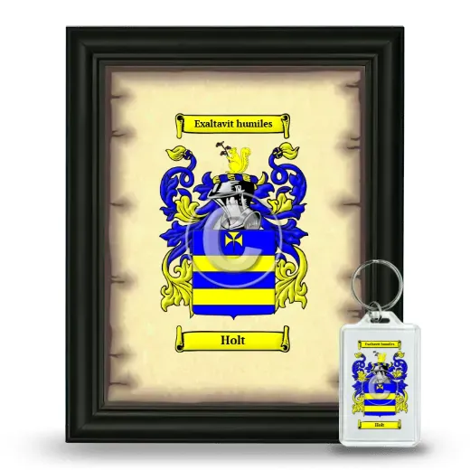 Holt Framed Coat of Arms and Keychain - Black