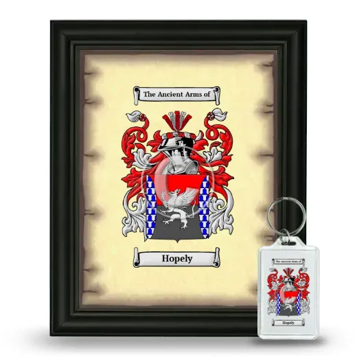 Hopely Framed Coat of Arms and Keychain - Black