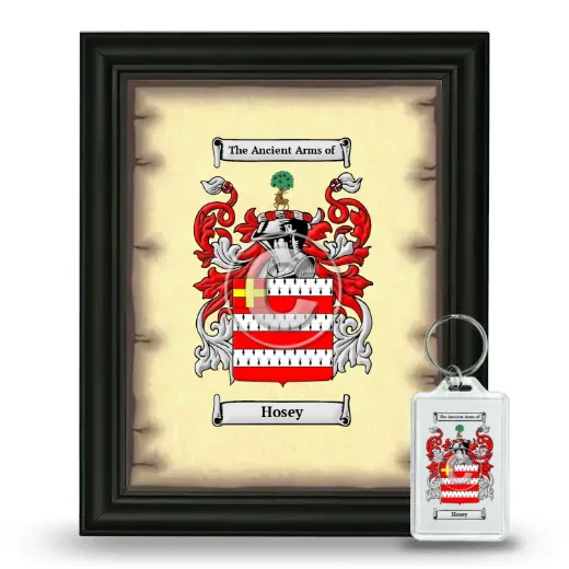 Hosey Framed Coat of Arms and Keychain - Black