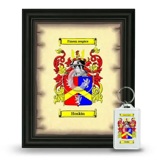 Hoskin Framed Coat of Arms and Keychain - Black