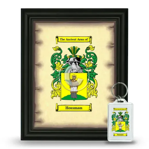 Hossman Framed Coat of Arms and Keychain - Black
