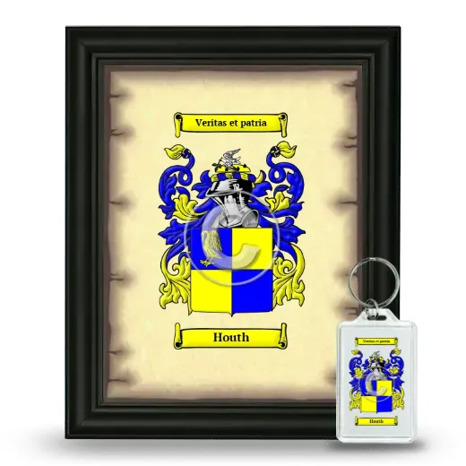 Houth Framed Coat of Arms and Keychain - Black