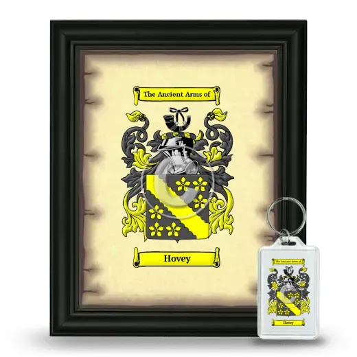 Hovey Framed Coat of Arms and Keychain - Black
