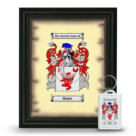Hoyer Framed Coat of Arms and Keychain - Black