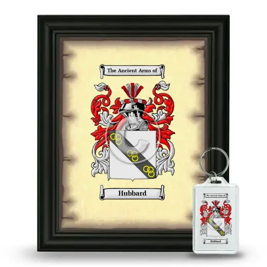 Hubbard Framed Coat of Arms and Keychain - Black
