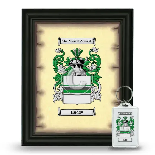 Huddy Framed Coat of Arms and Keychain - Black